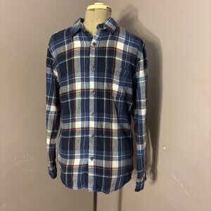 Banana Republic Men's Blue/White Plaid Flannel Long Sleeve Lightweight Sz M